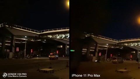 荣耀v30 Pro与iphone 11 Pro Max夜景对比视频 Zol中关村在线