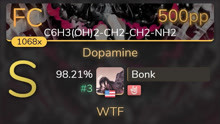 Bonk | U1 overground - Dopamine [C6H3(OH)2-CH2-CH2-NH2] +HR 98.21% {#3 500pp 1st