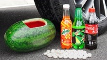 RC极限：实验车对西瓜，曼妥思和碳酸饮料！用车压碎食物！