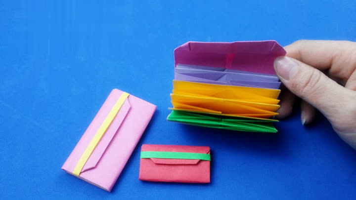学会这个谁还买钱包?自己动手用彩纸折一个漂亮的钱包,折纸视频