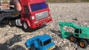 儿童智力开发 电动遥控大卡车 工程挖掘机工作视频