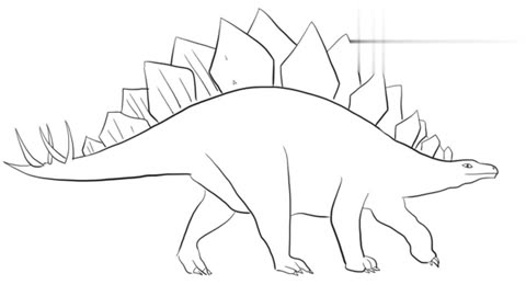 剑龙龙恐龙简笔画图片