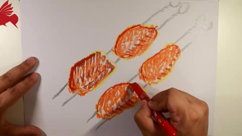 烤鸡翅怎么画 简笔画图片