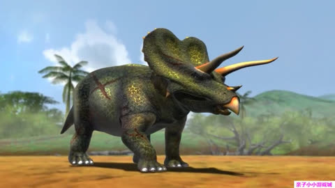 侏罗纪公园 恐龙世界动画片 恐龙乐园之三角龙大决战动画视频7