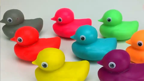 手工制作:解压益智手工,教你用橡皮泥捏出九个颜色的小鸭子