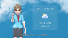 上海市2021年1月14日天气预报