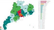 2022年广东省各市人口数据地图 | ChartCool 统计地图