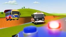儿童工程车动画：巴士超人抓捕小偷巴士#工程车动画片大全
