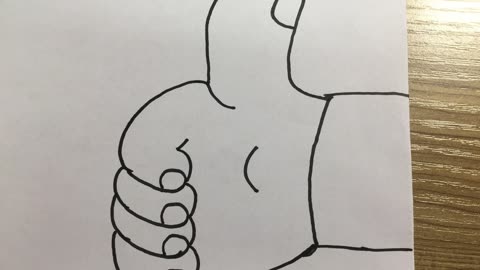 简笔画——小朋友们竖起大拇指,给自己一个奖励吧!