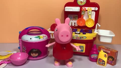 丁丁鸡玩具屋 第1集 猪小妹用会冒烟的电饭煲玩具做米饭