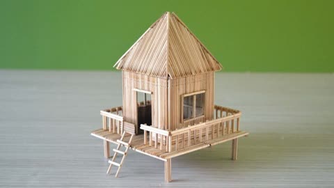 最佳创意手工作品,用牙签diy做一个小木屋,你一定会喜欢的!