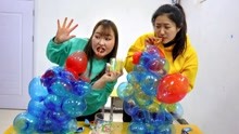 俩学生PK用泡泡胶叠塔，输的用鼻孔吹泡泡，这连环炸耳声太过瘾了