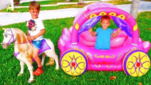 梦梦萌宝屋：弗拉德和尼基塔玩公主的马车！