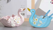 水泥 Swan shape spoon holder Showpiece making at home Gift item showpiece making