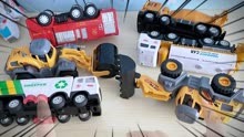 儿童玩具视频 认识搅拌车 装载机 压路机 洒水车 清扫车 消防水车
