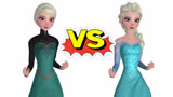 冰雪奇缘MMD：2个艾莎女王的《let it go》对比