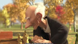 一个孤单的老大爷，喜欢自己和自己下象棋，寓意短片《棋逢对手》